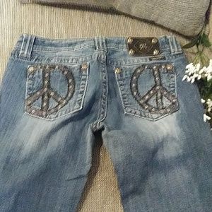 Miss Me " peace sign" skinny jeans size 31
